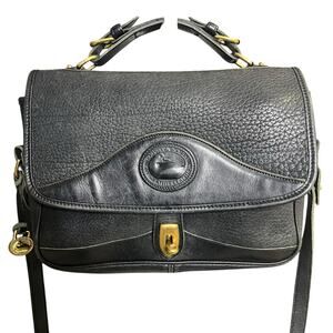 Vintage Dooney & Bourke All-Weather Leather Black Carrier Large Shoulder bag